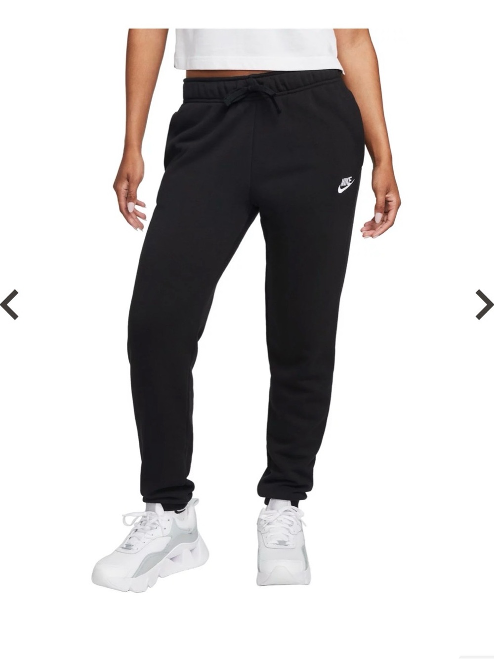 Nike Black and White Club Fleece Joggers